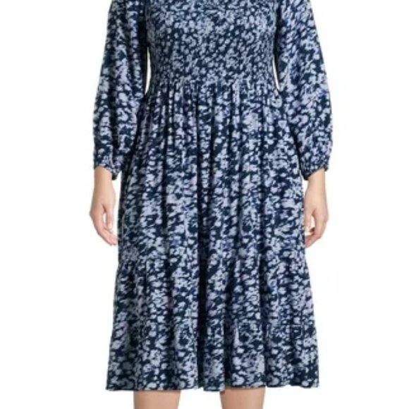 Terra & Sky Blue and Purple Smocked Dress - Picture 3 of 9